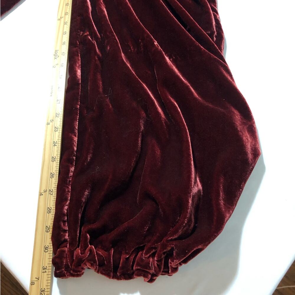 Free People Lotus Velvet garnet red pants balloon-style cinched tie ankles 27 - Picture 9 of 12
